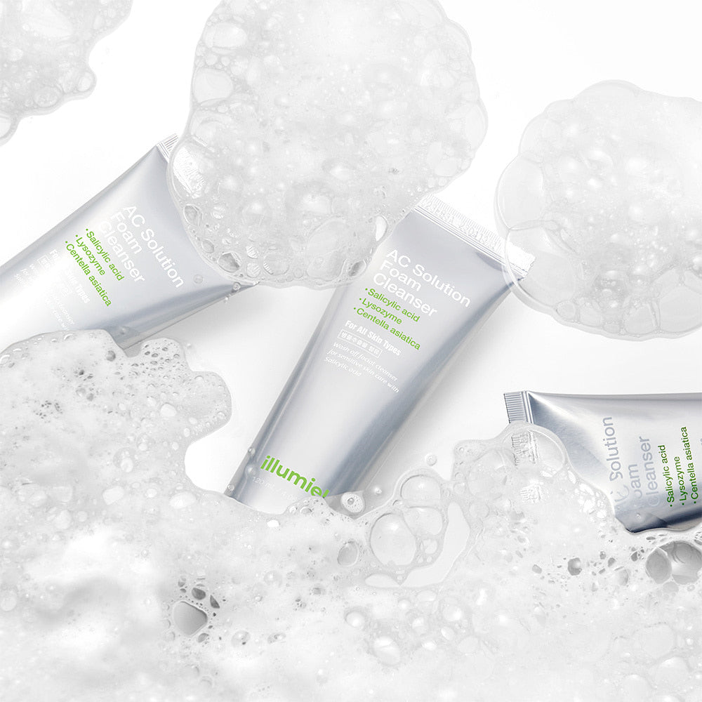 A 120ml bottle of ILLUMIEL AC Solution Foam Cleanser, formulated for skin cleansing.