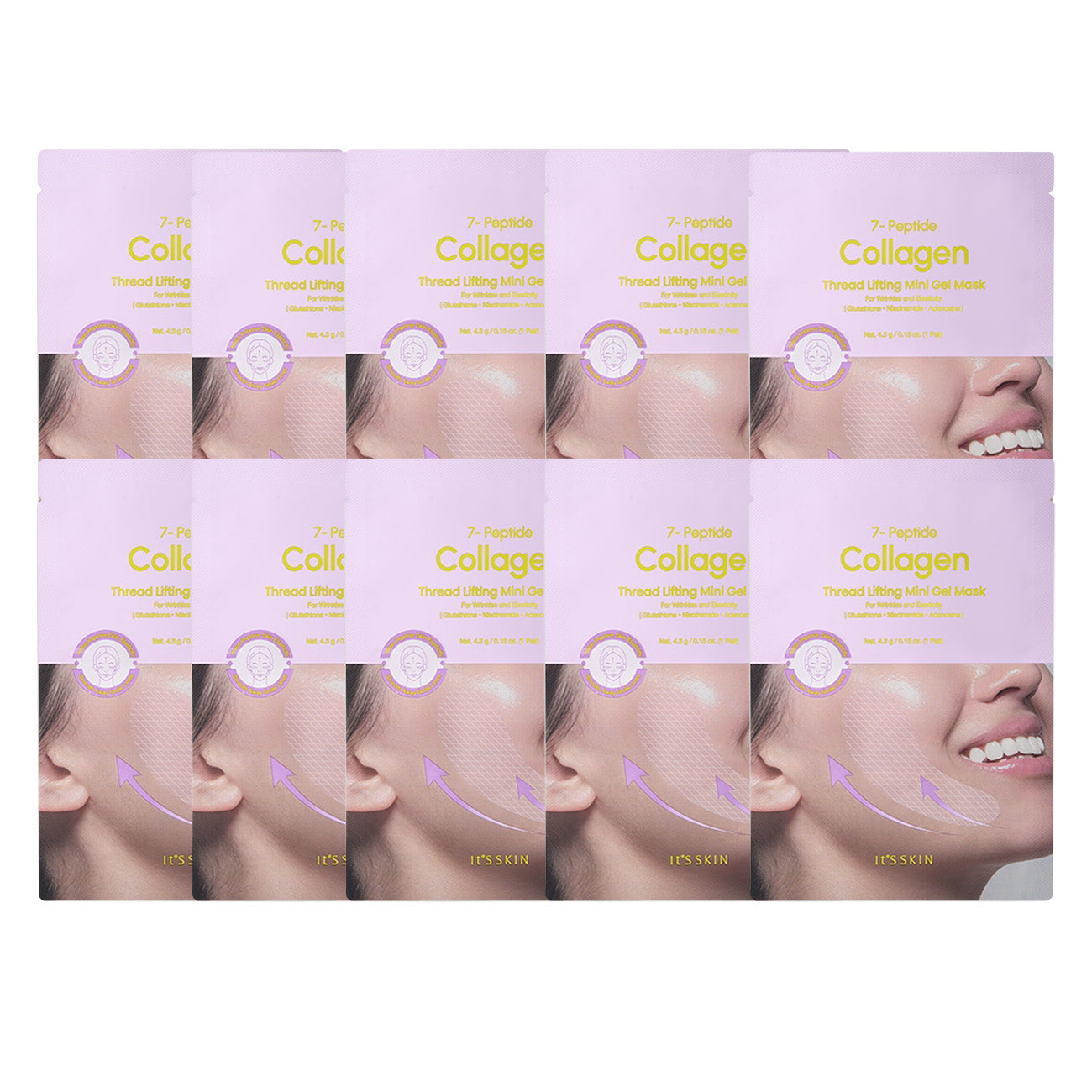 It'S SKIN 7 peptide Collagen Thread Lifting Mini Gel Mask 10ea  20ea