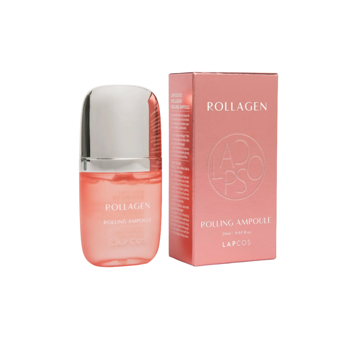A 20ml bottle of LAPCOS Collagen Rolling Ampoule.