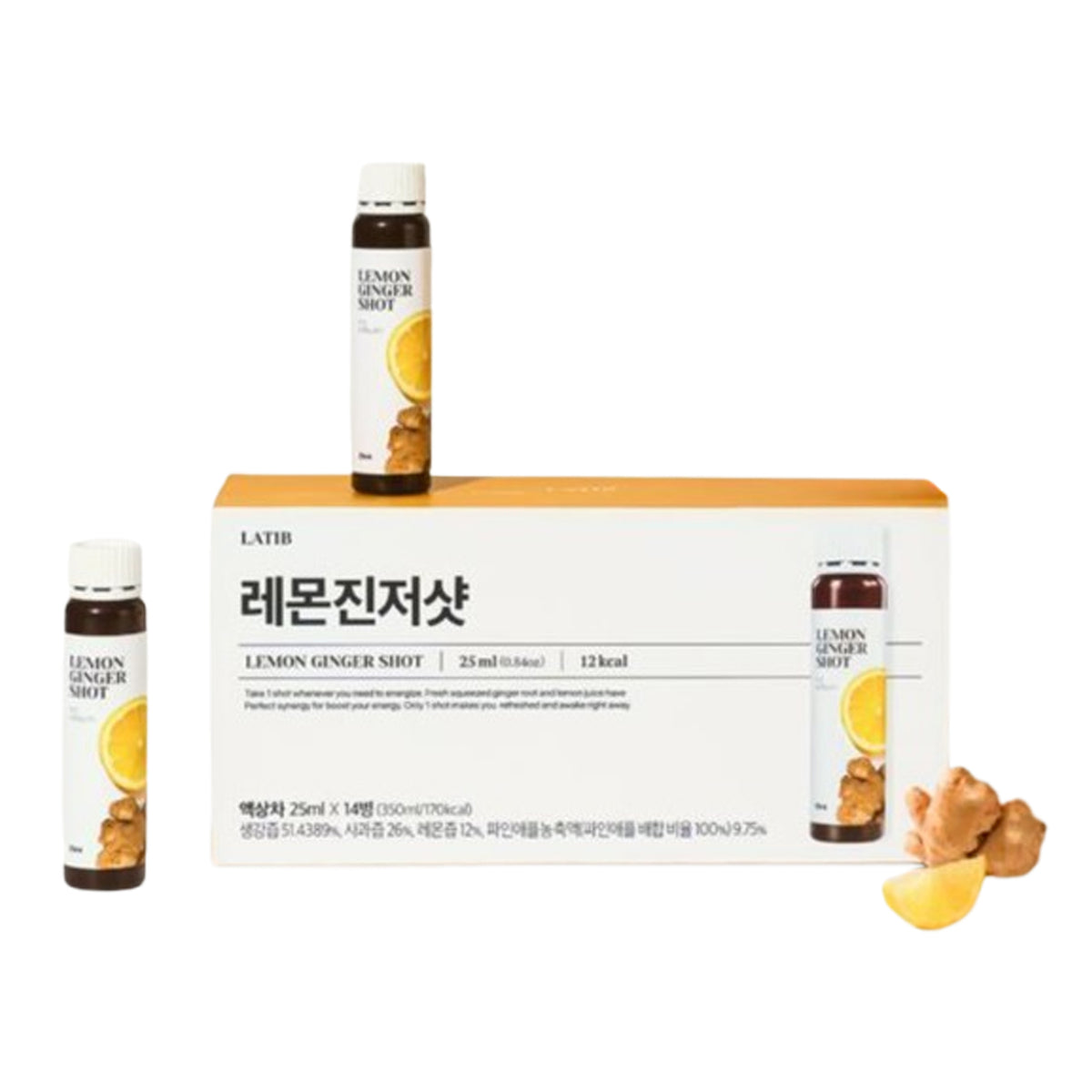 Latib Lemon Ginger Shot 25ml - Elija 1 de 2 tipos (14 piezas / 42 piezas)