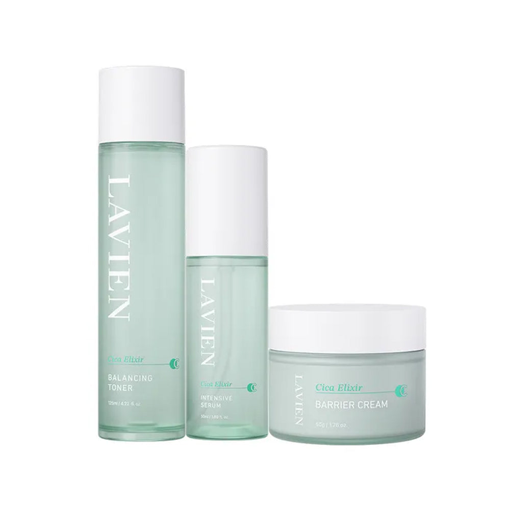 Set de 3 piezas de Lavien Cica Elixir (tóner 125 ml + suero 50 ml + crema 60g)