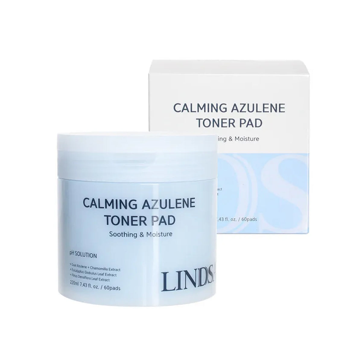 LINDSAY PH Solution Calming Azulene Toner Pad 220ml (60 Pads)