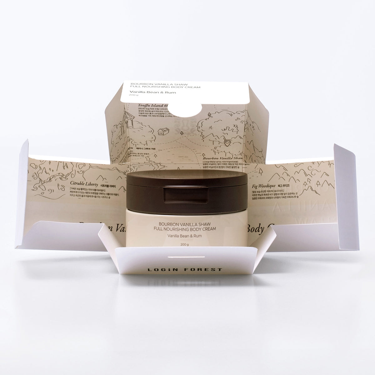 LOGIN FOREST Bourbon Vanilla Showful Nourishing Body Cream 200g