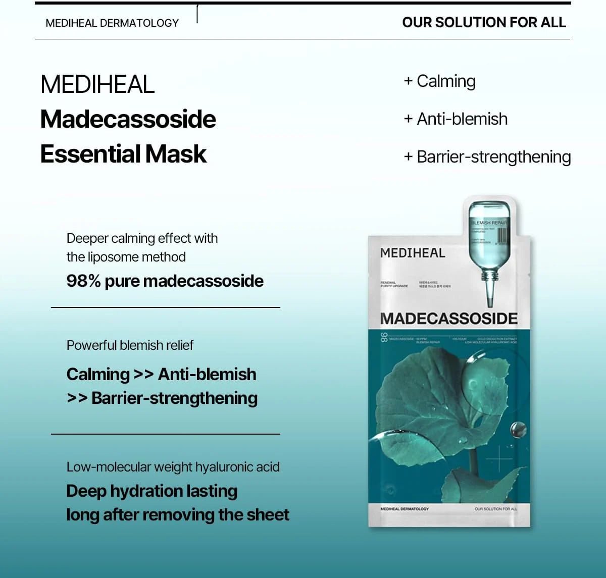 MEDIHEAL Madecassoside Essential Mask Blemish Repair 10ea