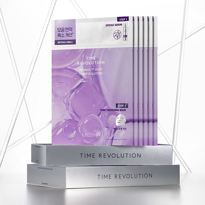 MISSHA TR000 Shot 2-Step Solution Mask – Intensive Retinol 1000 Skincare in a 6-Sheet Set