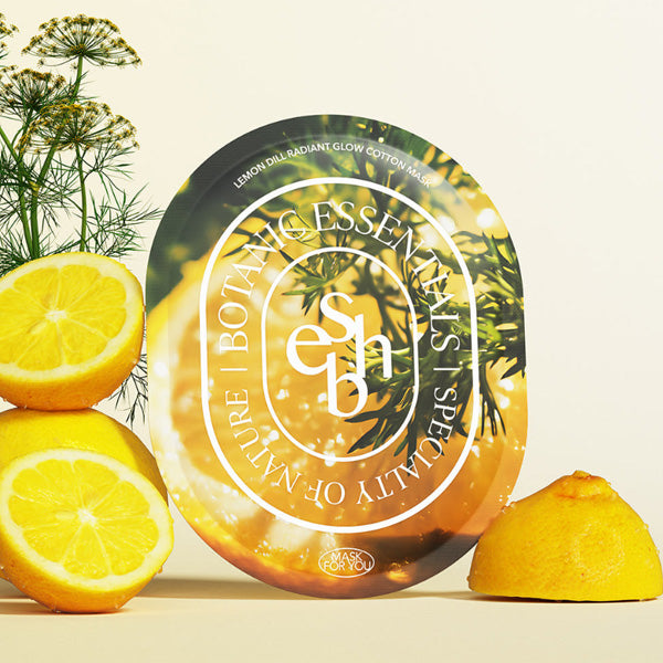 essenherb Lemon Dill Radiant Glow Cotton Mask 5ea