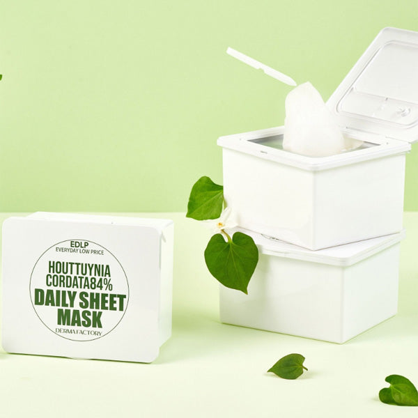 DERMA FACTORY EDLP Houttuynia Cordata 84% Daily Sheet Mask 340g 30 Sheets