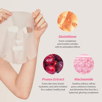 Milk Touch Plum Pink Glutathione Gentle Daily Brighting Mask 330G x 30 Hojas