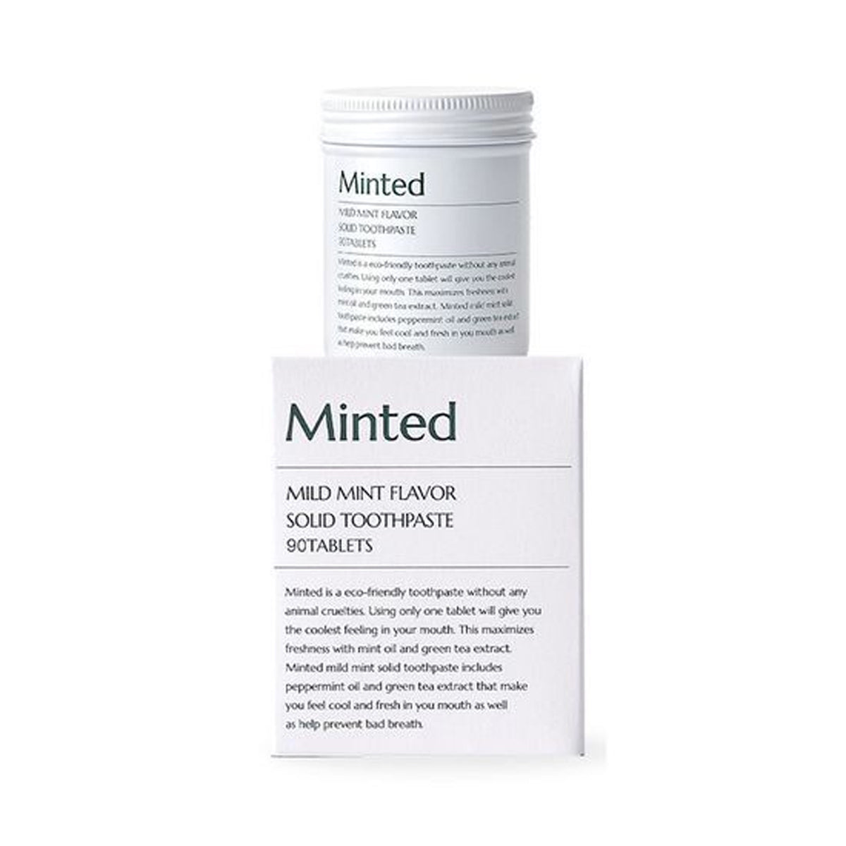 Minted Mild Mint Flavor Solid Toothpaste 90 / 180 Tablets