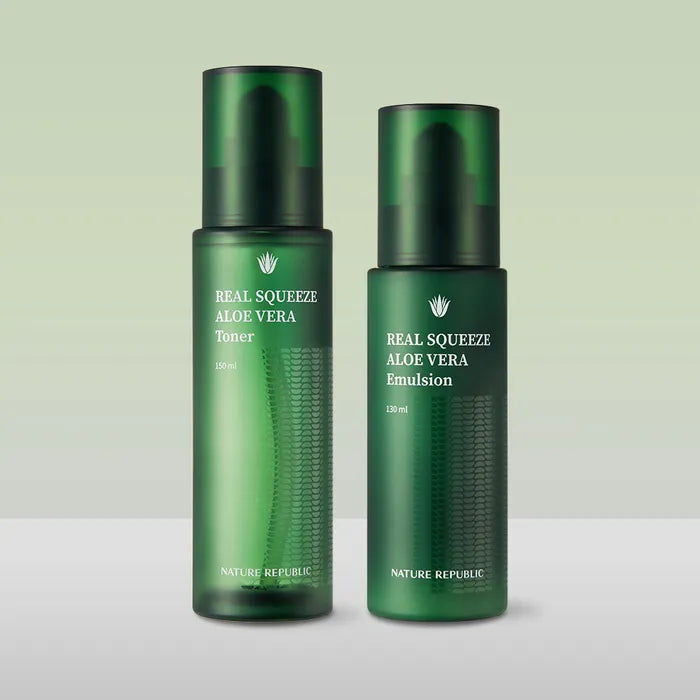 NATURE REPUBLIC Real Squeeze Aloe Vera Toner + Emulsion (150ml + 130ml)