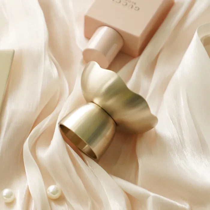 NOTDAM Bangjja Brassware Flower Gua Sha Massager with Complimentary Quilted Pouch