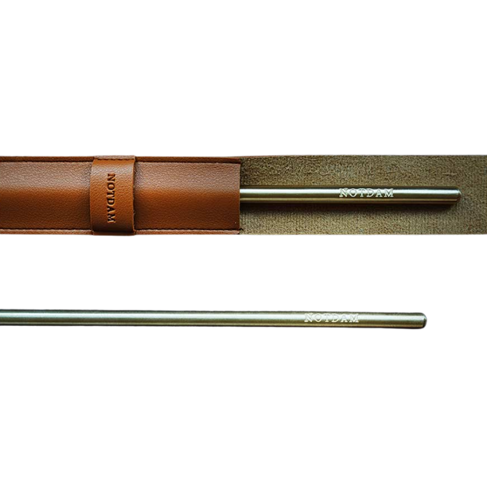 NOTDAM Bangjja Brassware Long Stick Gua Sha 70 Massager with Complimentary Leather Case