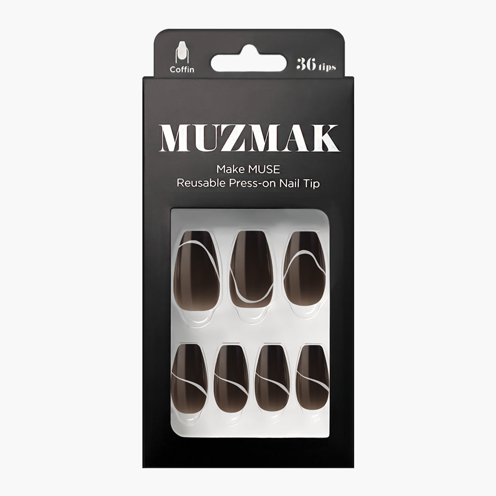 MUZMAK Nail Tips 36pcs #Noise (Coffin)