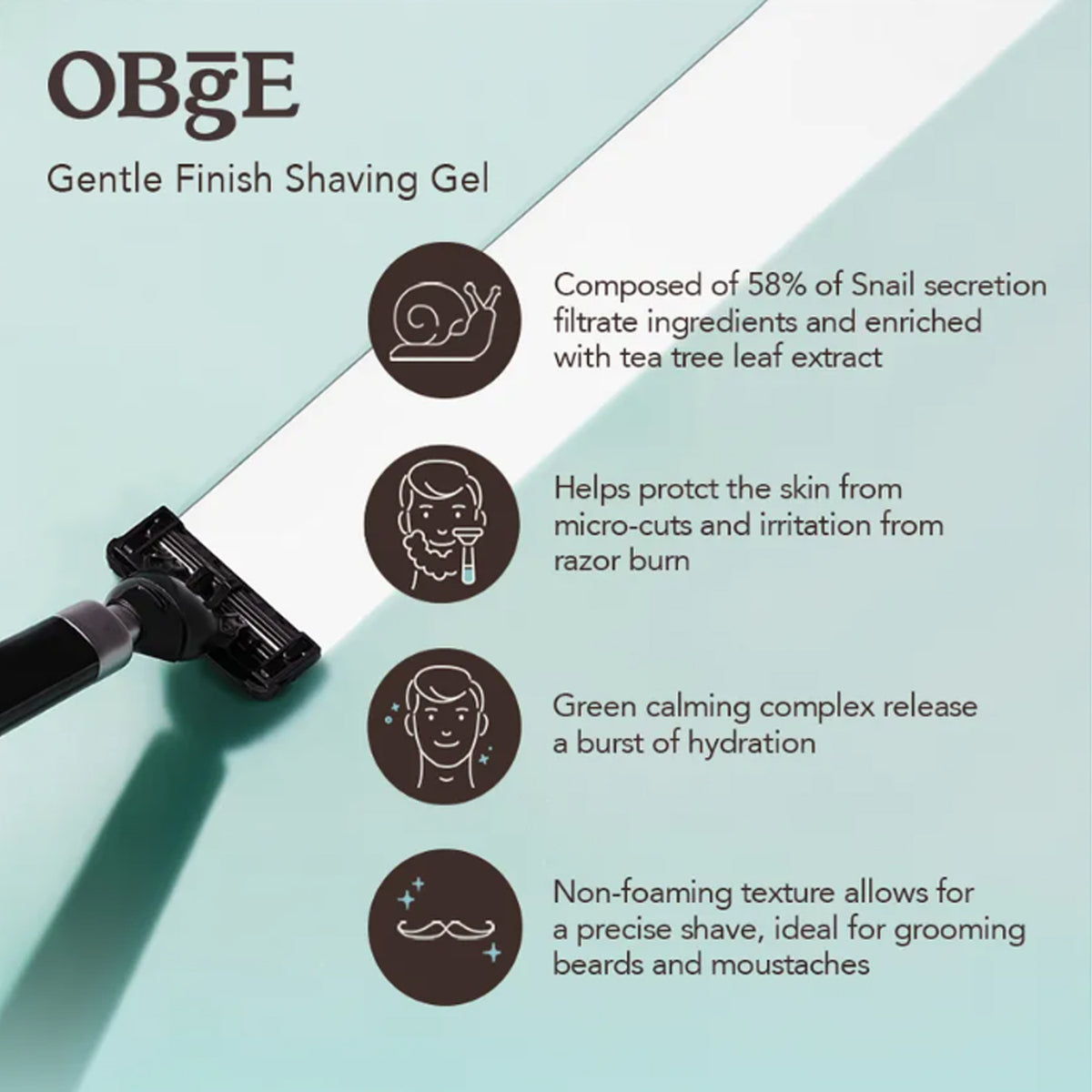 OBgE Gentle Finish Shaving Gel 80g