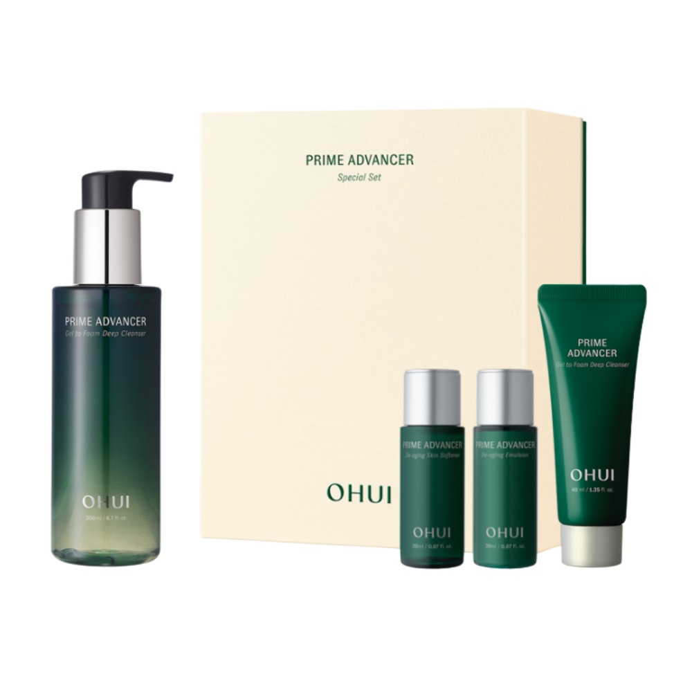 OHUI Prime Advancer Gel to Foam Deep Cleanser Special Set