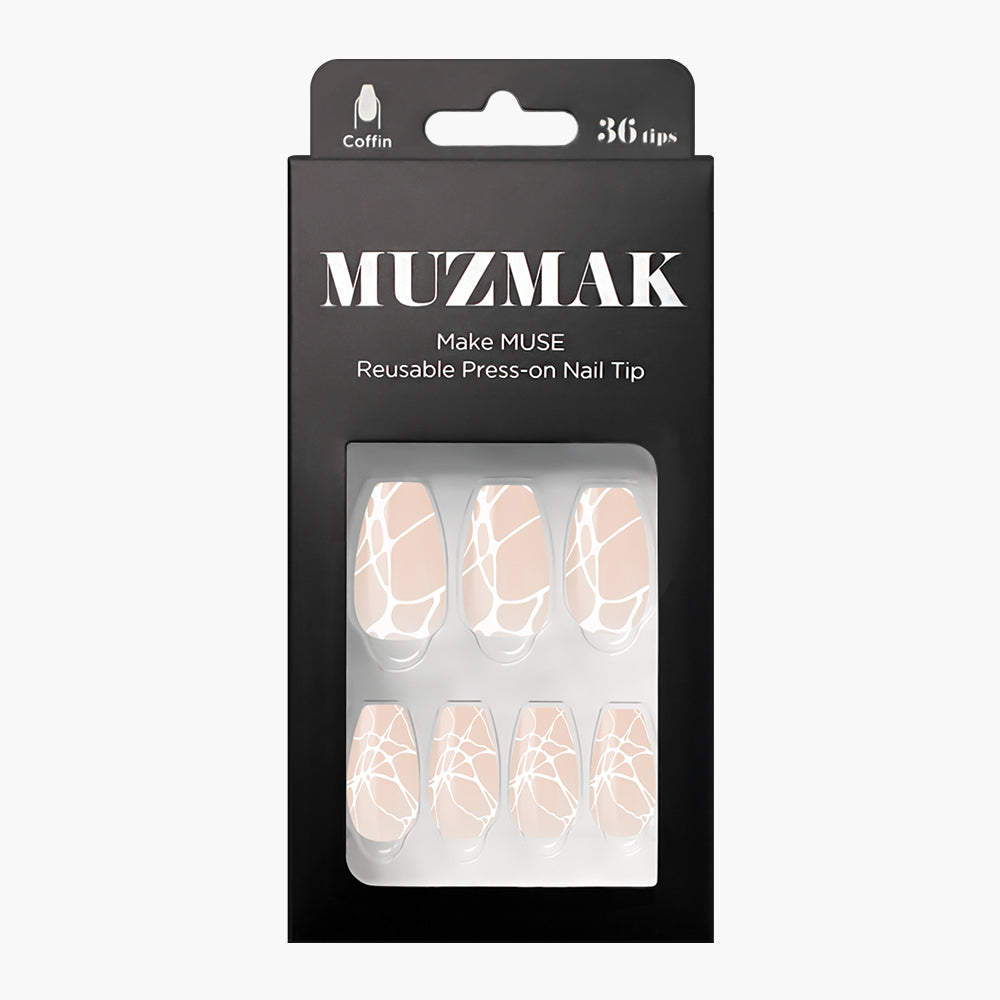 MUZMAK Nail Tips 36pcs #Objet(Coffin)