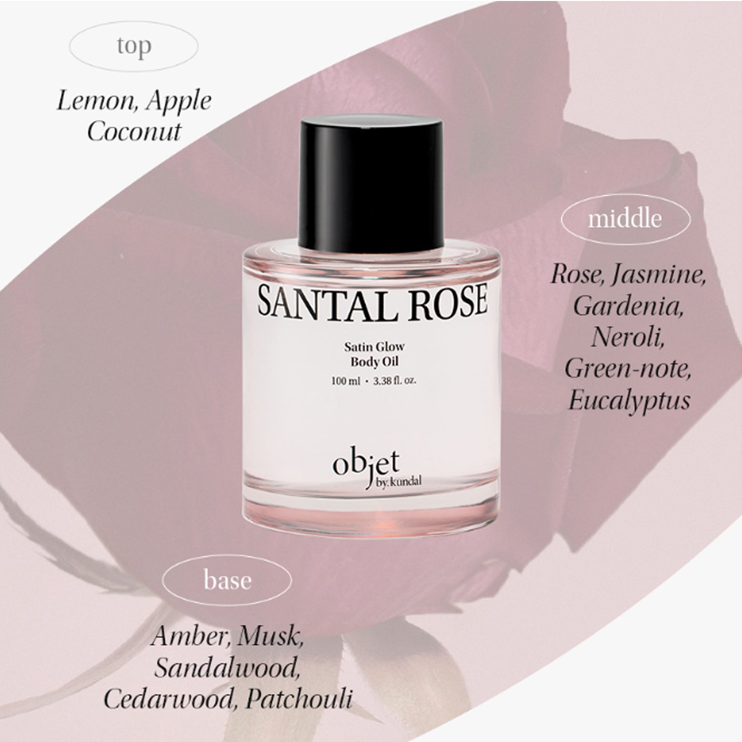 Object By Kundal Objet By KUNDAL Satin Glow Body Oil 100ml 4 Types Santal Rose