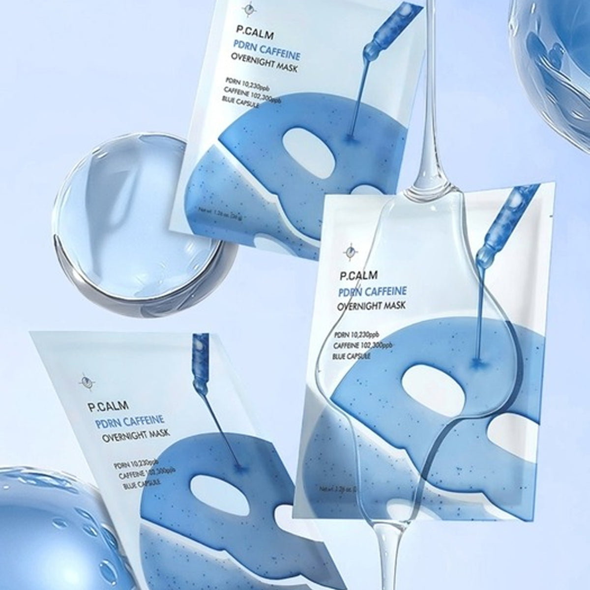 P.CALM PDRN Caffeine Overnight Gel Mask 1 Box (144g x 4ea)