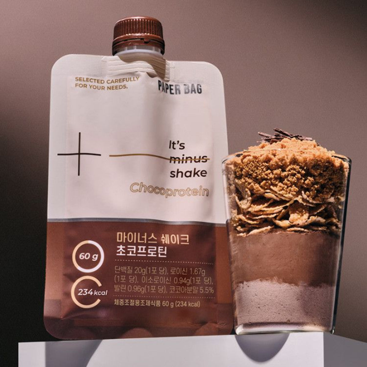 PAPER BAG Minus Shake Choco Protein (14 Pouches / 2-Week Plan)
