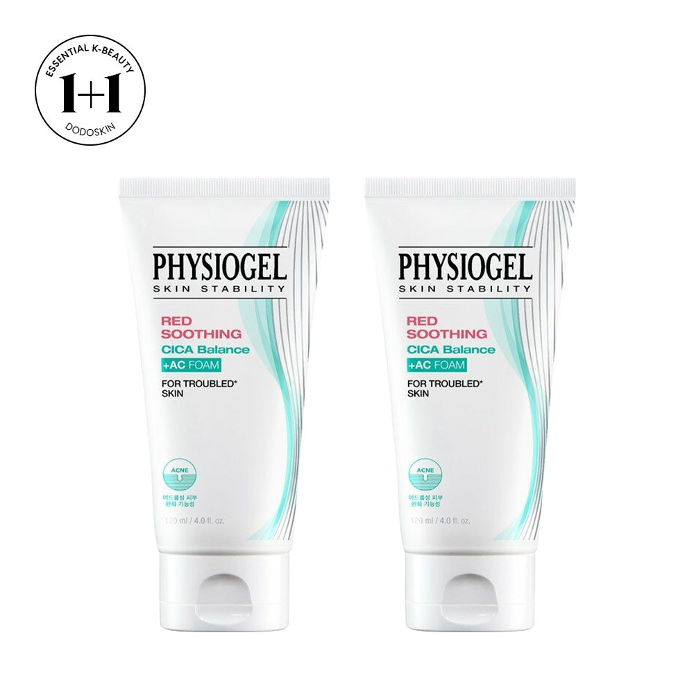 💛1+1💛 PHYSIOGEL Red Soothing Cica Balance +AC Cleansing Foam 120ml - DODOSKIN