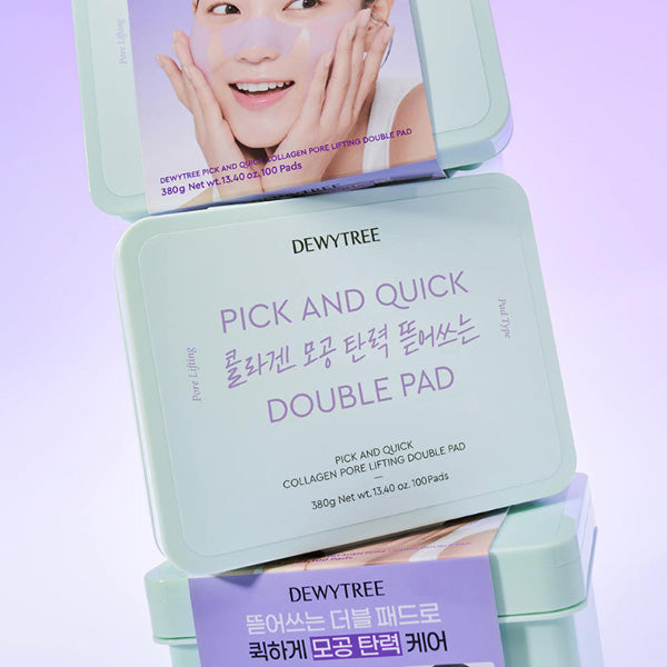 DEWYTREE Pick & Quick Collagen Pore Elasticity Tear-off Double Pads 380g 100 Sheets