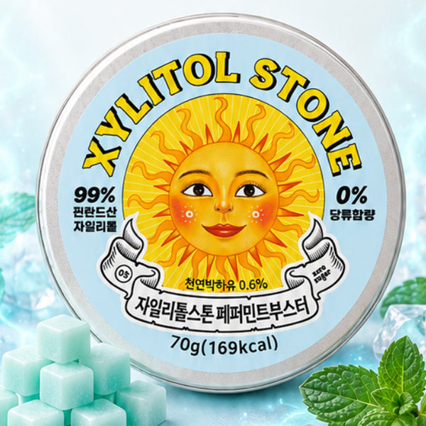 XYLITOL STONE Zipper Bag Peppermint Booster 70g