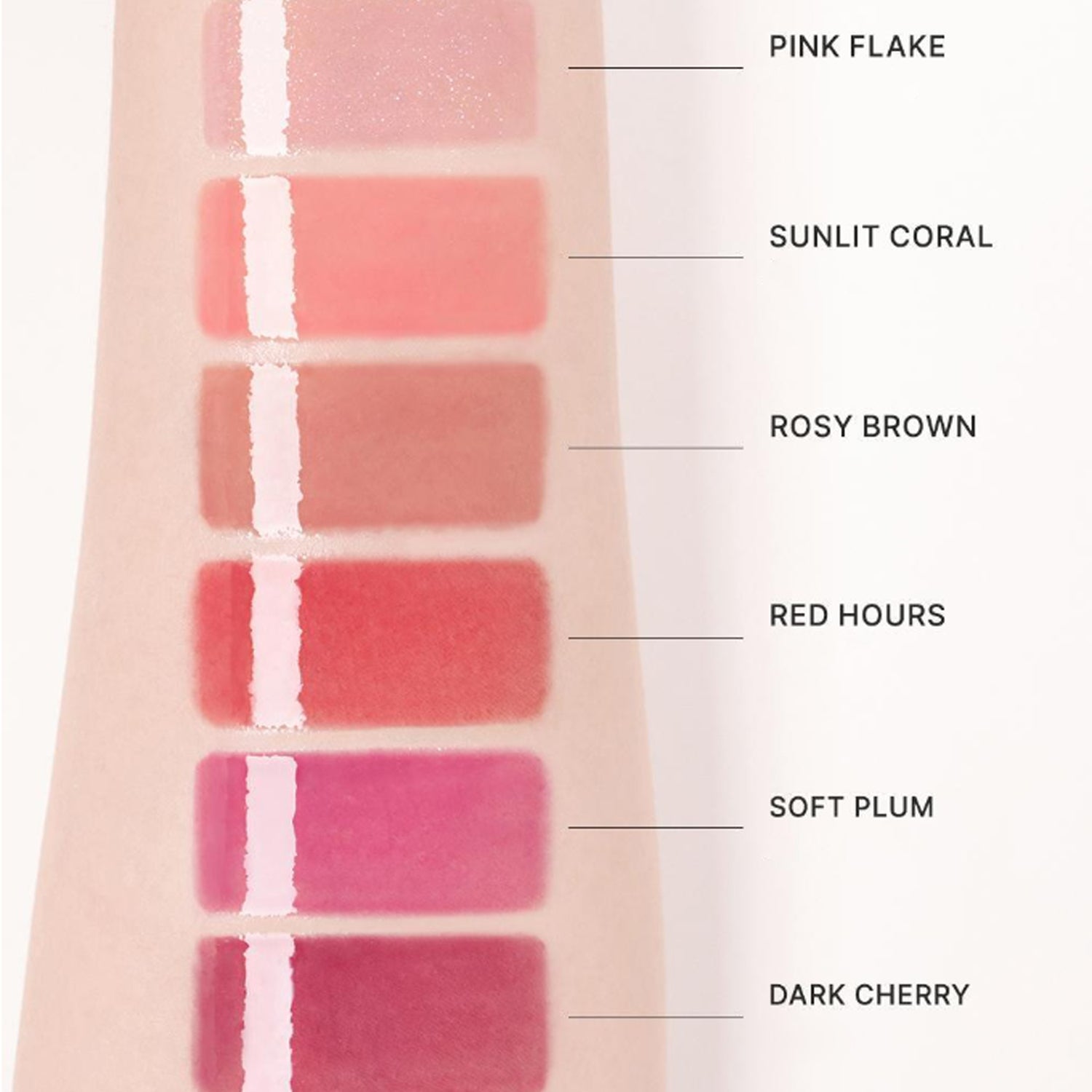 Darstellung reiner Glace Lip Gloss 3,7ml 6 Farben