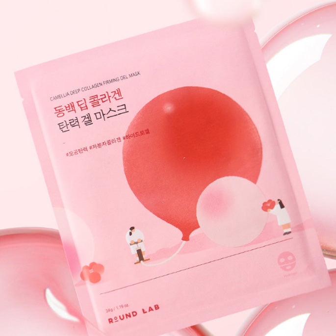 ROUND LAB Camellia Deep Collagen Firming Gel Mask 34g x 4ea|DODOSKIN