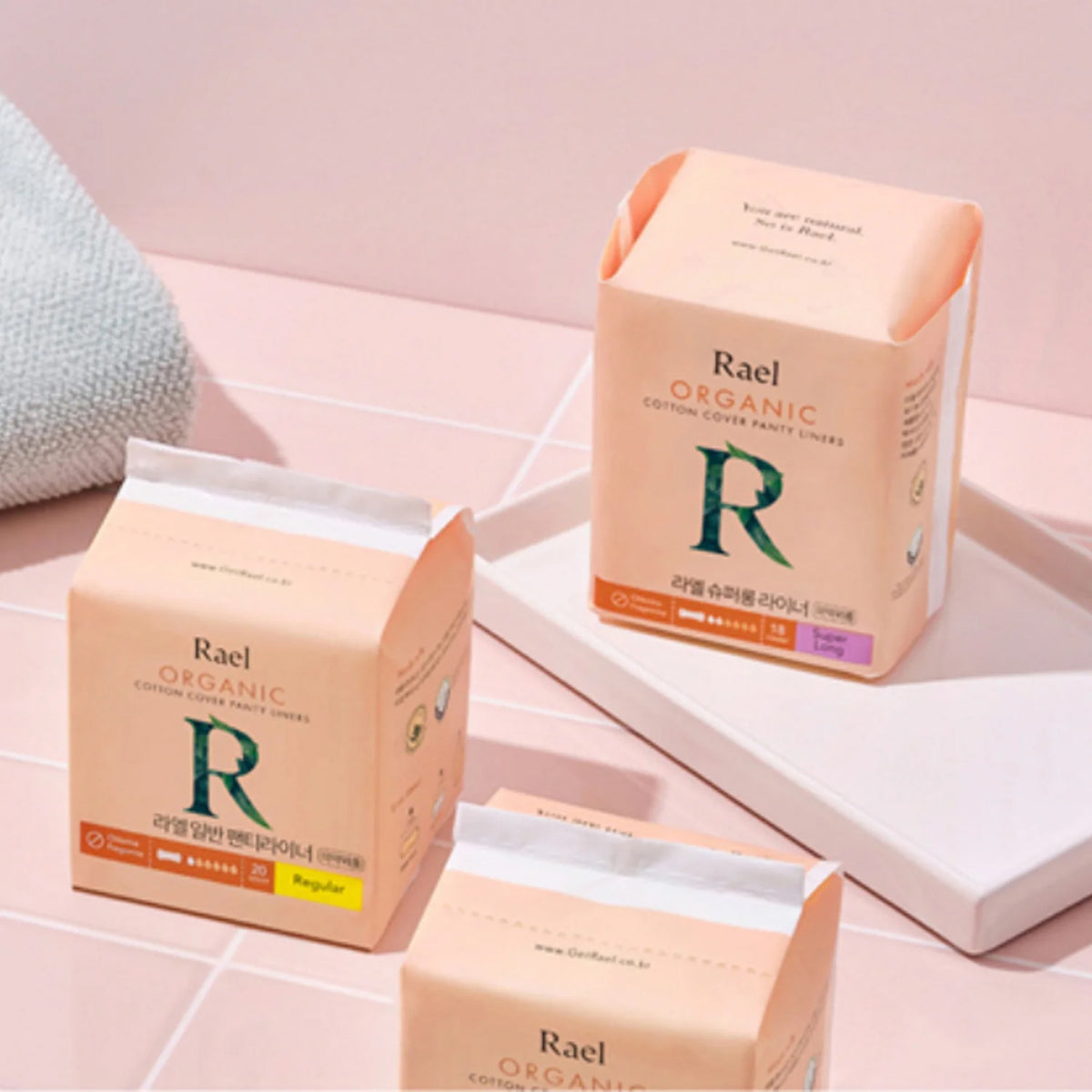 Rael Organic Cotton Cover Panty Liners 6 Packs (Long)