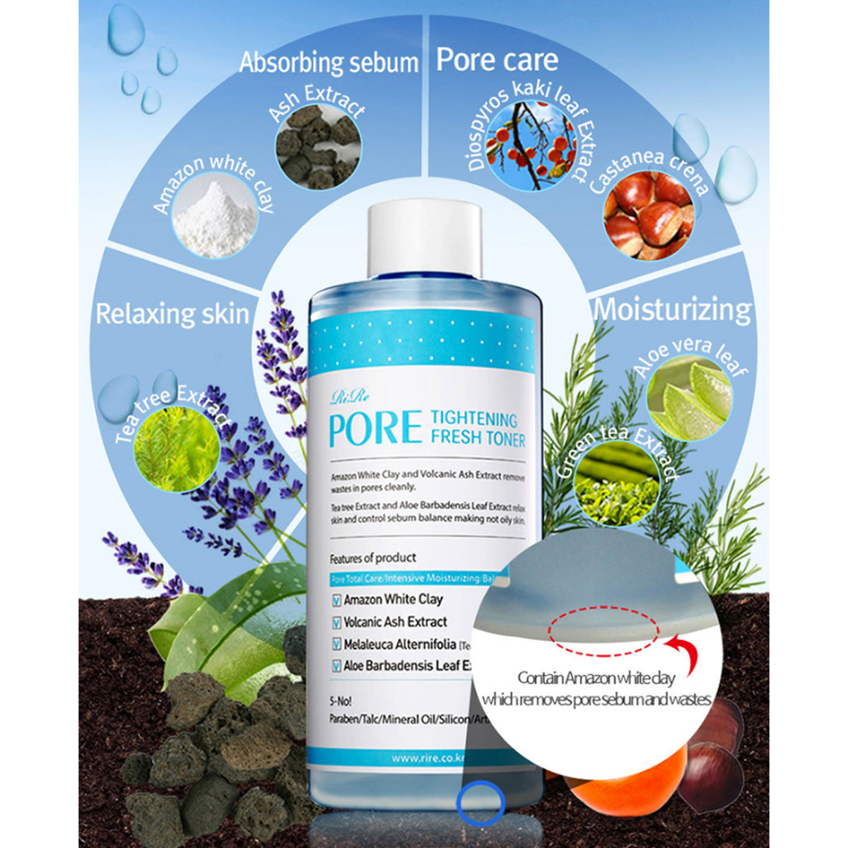 Rire poro apriete tóner fresco 300 ml