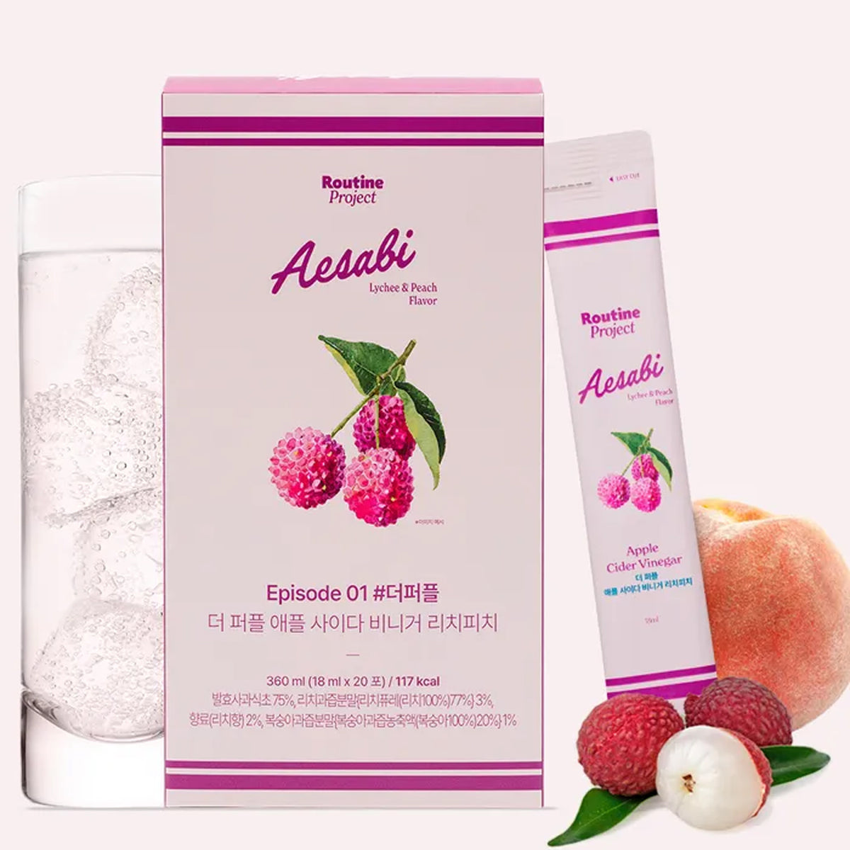 Routine Project The Purple Apple Cider Vinegar (Lychee & Peach) 3 BOX