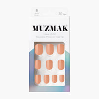 MUZMAK Nail Tips 36pcs #Royal MilkTea(Short Square)