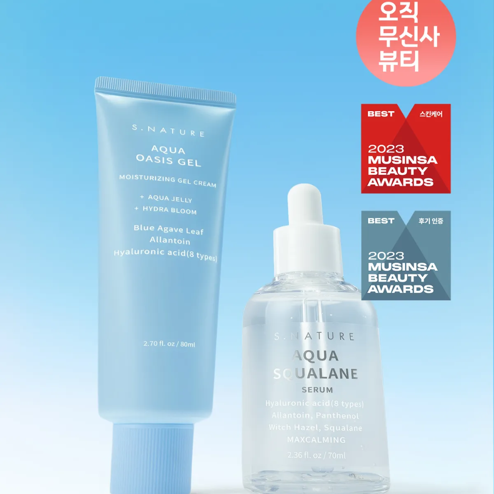 S.NATURE Aqua Oasis Hydrating Gel Cream 80ml + Squalane Serum 70ml