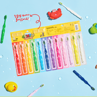 SENTO Junior Safe Deep Clean Ultra-Fine Bristle Kids Toothbrush (Step 3) - 12 Pack (Random Colors)