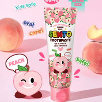 SENTO Junior Safe High-Fluoride Bad Breath Care Kids Toothpaste (Peach Flavor) - 4 Pack (120g x 4)