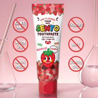 SENTO Junior Safe High-Fluoride Bad Breath Care Kids Toothpaste (Strawberry Flavor) - 4 Pack (120g x 4)