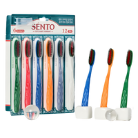 SENTO Prime Deep Clean Ultra-Fine Bristle Jumbo Toothbrush - 12 Pack