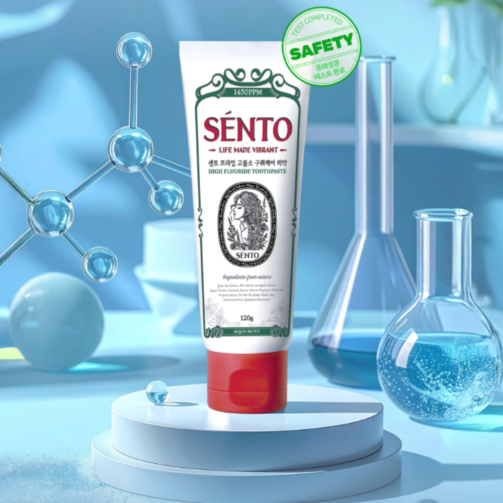 SENTO Prime High-Fluoride Bad Breath Care Toothpaste (Aqua Mint Flavor) - 4 Pack (120g x 4)