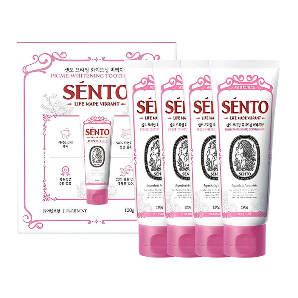 Sendime Toothpaste SENTO Prime Whitening Care Toothpaste (Pure Mint Flavor) - 4 Pack (120g ...