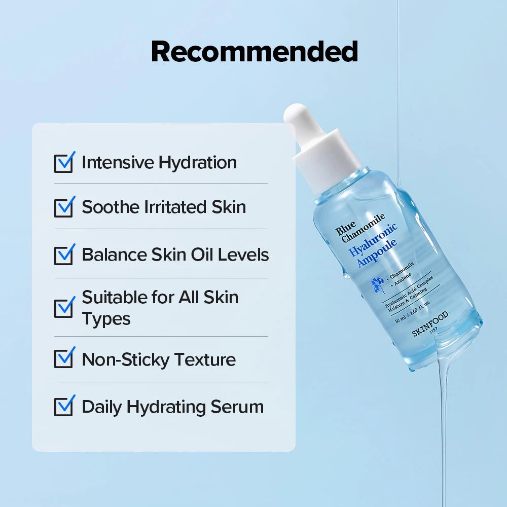 SKINFOOD Manzanilla azul ampolla hialurónica 50 ml