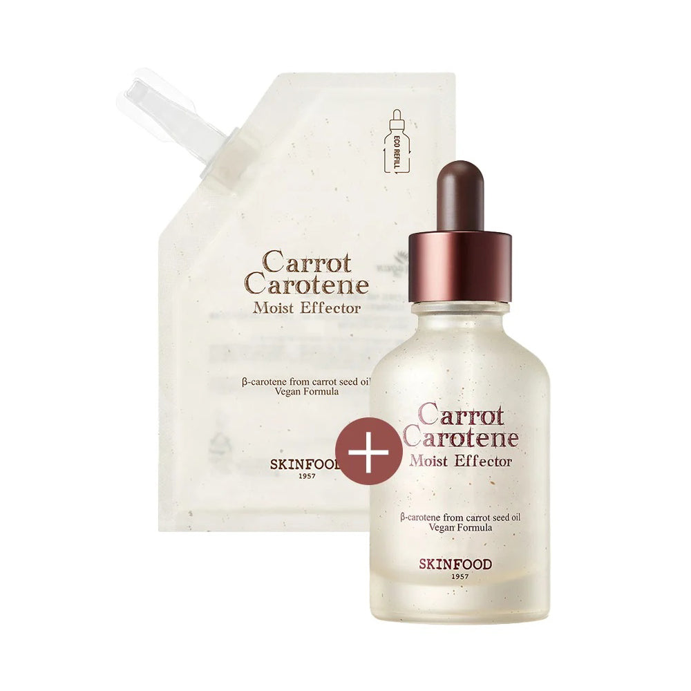 SKINFOOD Conjunto de recarga de efector húmedo de caroteno de zanahoria 55 ml + 52 ml