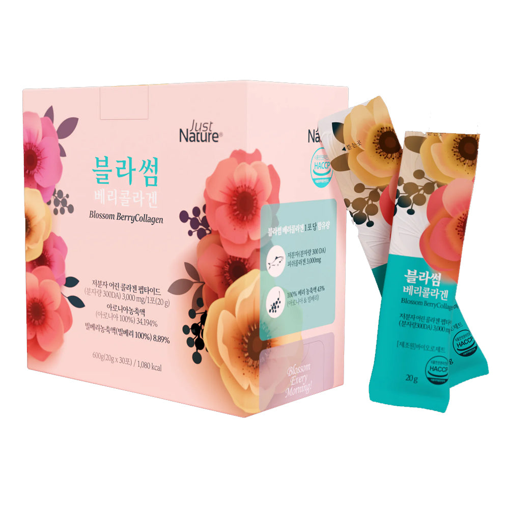 (NEWK) JUSTNATURE Blossom Berry Collagen Jelly Stick 30ea - DODOSKIN