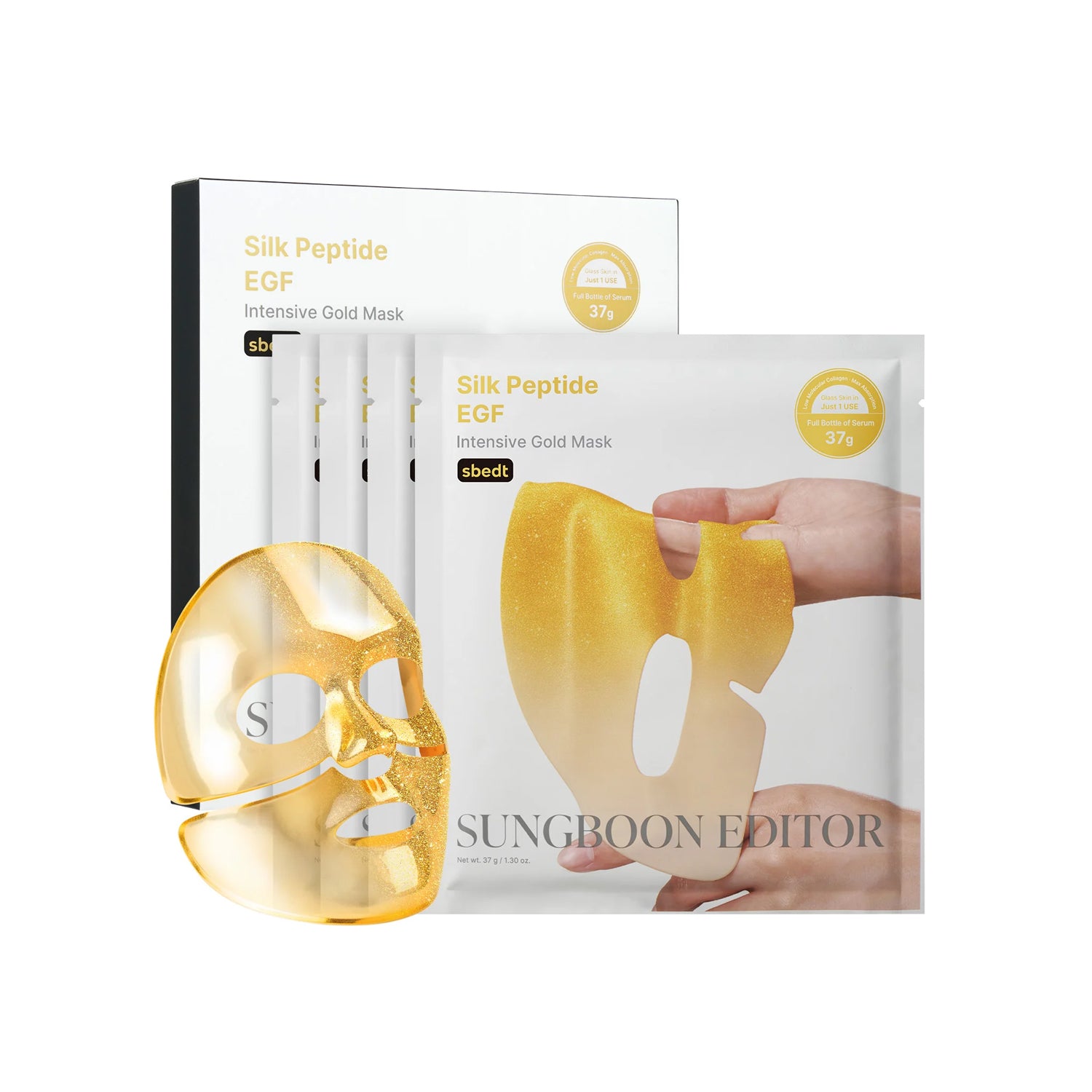 SUNGBOON EDITOR [24K Gold/Firming] Silk Peptide EGF Intensive Gold Mask 4 Sheets