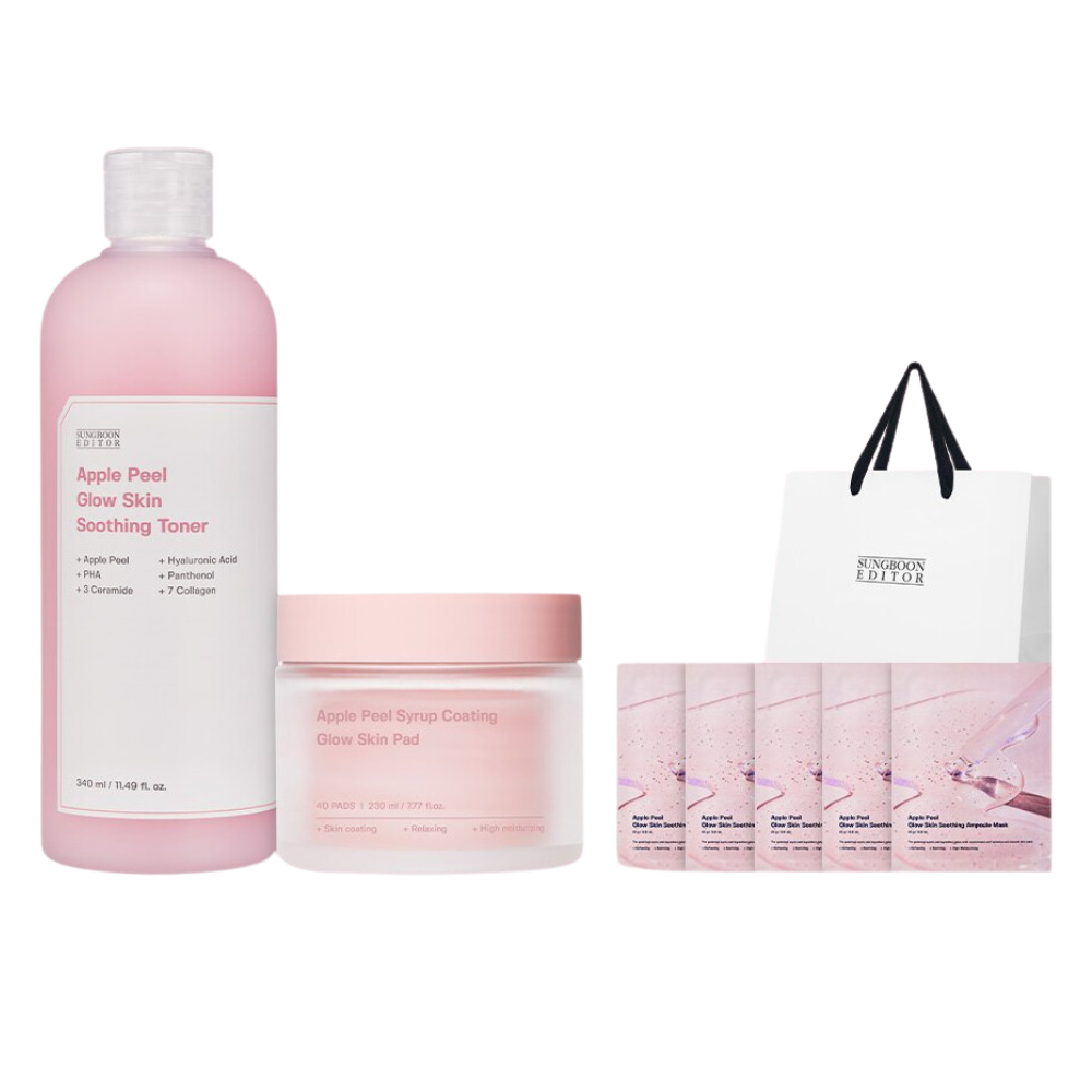 SUNGBOON EDITOR [GIFT SET] Apple Peel Toner + Pads + 5 Sheet Masks