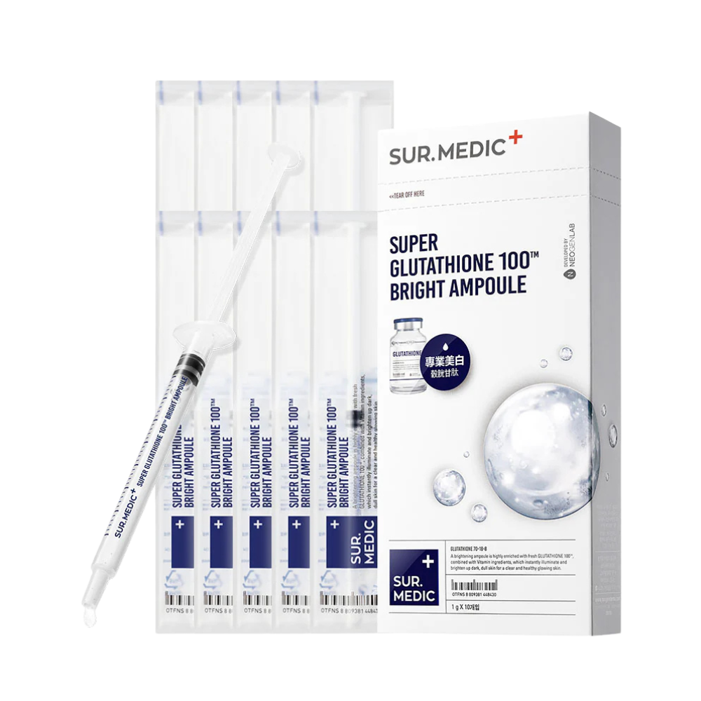 Sur.Medic+ Super Glutathione 100 Tm Bright Ampoule 0.35 oz / 10g (1g X 10ea ) Sur.Medic+ Super Glutathione 100 Tm Bright Ampoule 0.35 oz / 10g (1g X 10ea )