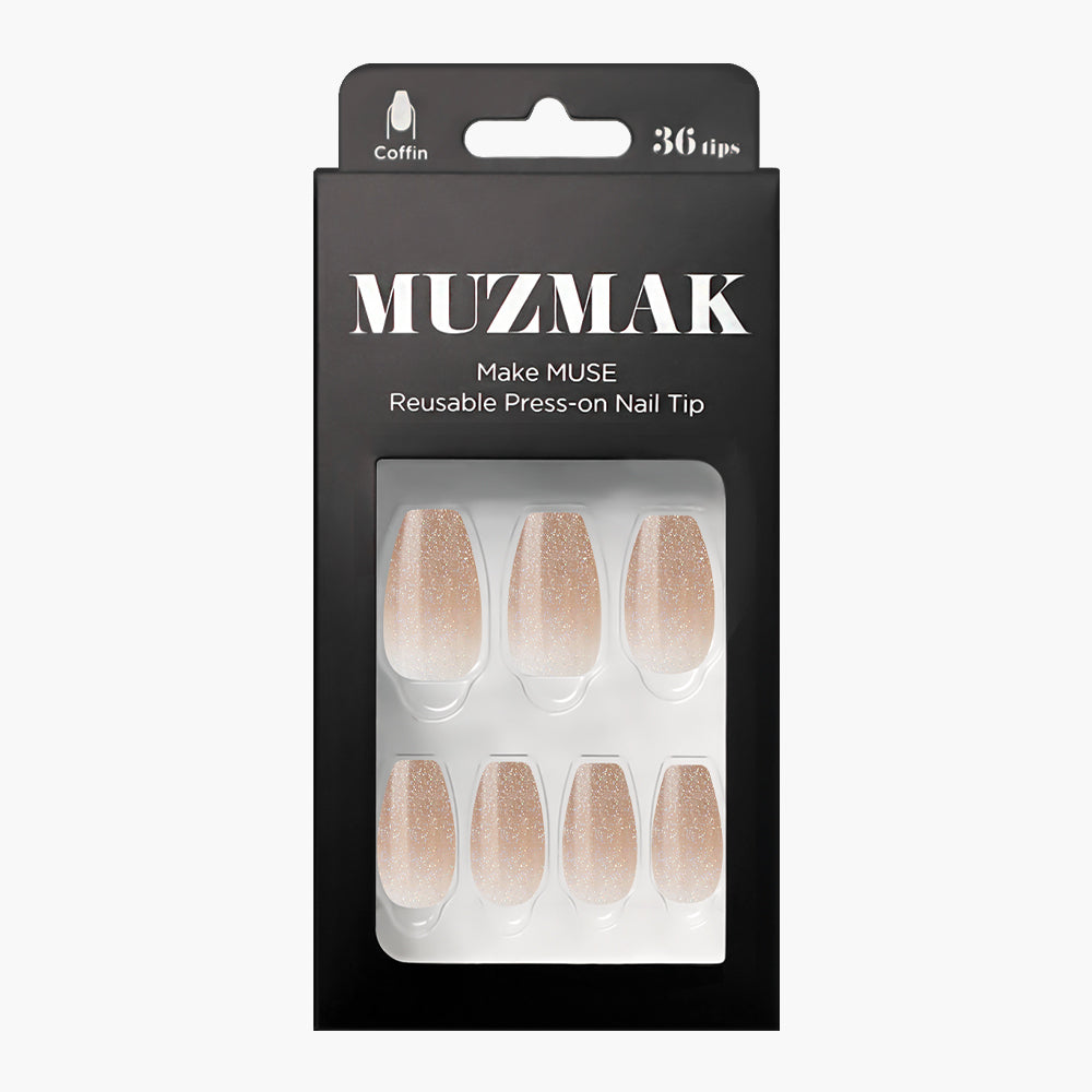 MUZMAK Nail Tips 36pcs #Sable(Coffin)
