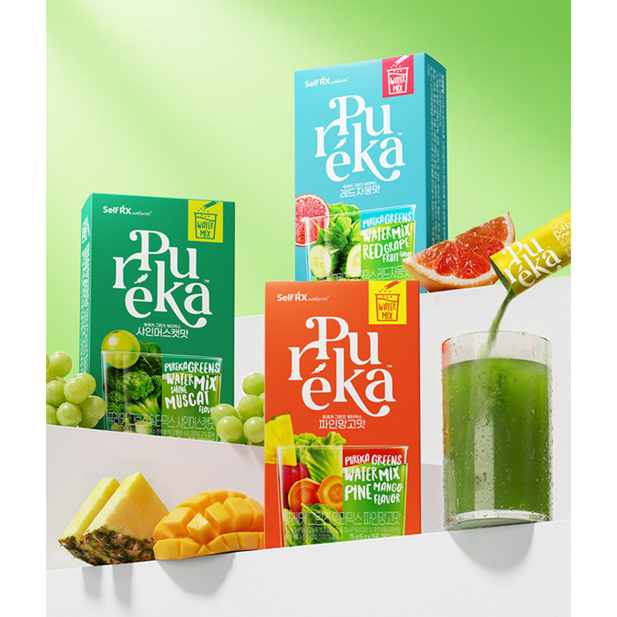 SelfRX Pureka Greens Water Mix 15 Sticks (Choose 1 from 3 Flavors)