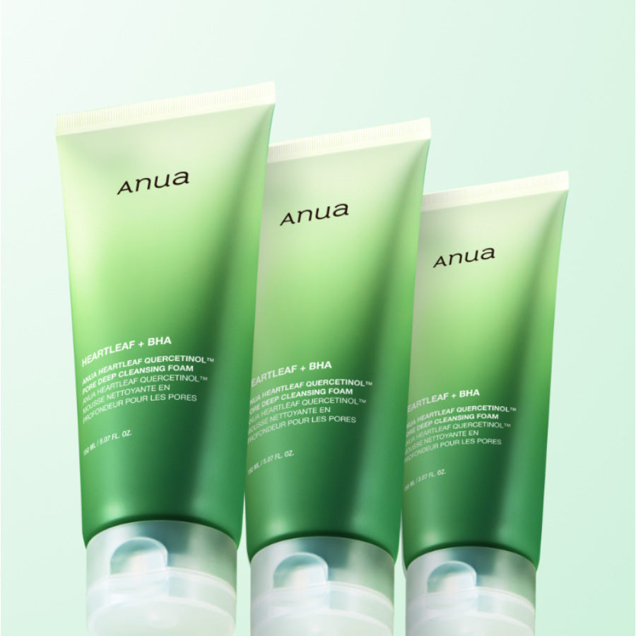 Anua Heartleaf Quercetinol Pore Deep Cleansing Foam 150ml, 3 Pieces