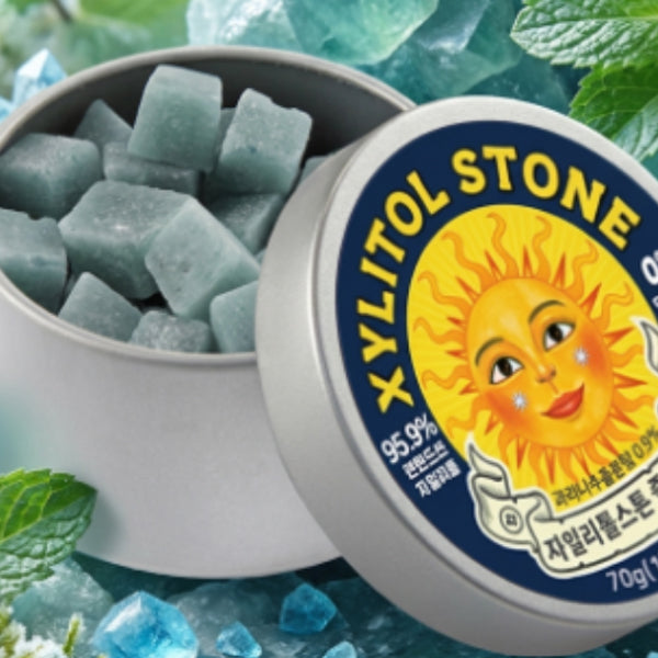 XYLITOL STONE Tin Case Sleepiness Candy 70g