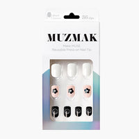 MUZMAK Nail Tips 36pcs #Smile Flower(Short Square)